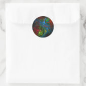 Genesis Blue Abstrakt Art Round Sticker (Tasche)