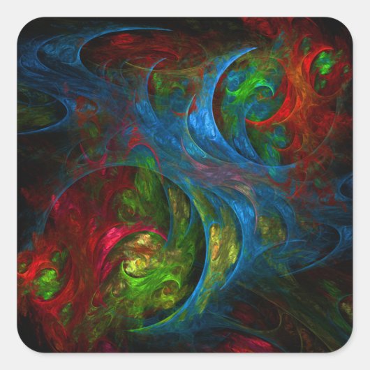Genesis Blue Abstrakt Art Square Sticker (Vorderseite)