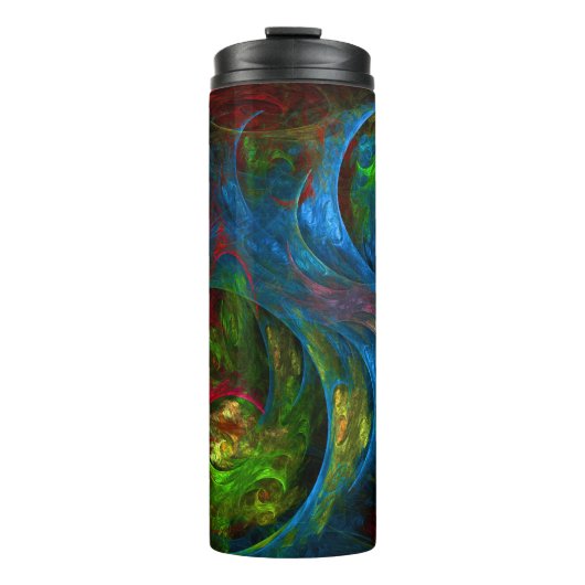 Genesis Blue Abstrakt Art Thermosbecher (Vorderseite)