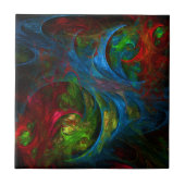 Genesis Blue Abstrakt Art Tile Fliese (Vorderseite)