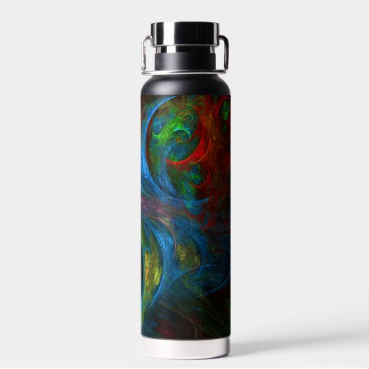 Genesis Blue Abstrakt Art Trinkflasche (Rückseite)