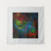 Genesis Blue Abstrakt Art Wandteppich (Vorderseite (Horizontal))