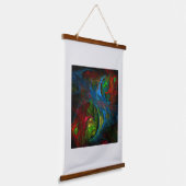 Genesis Blue Abstrakt Art Wandteppich Mit Holzrahmen (Gewinkelt)