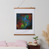 Genesis Blue Abstrakt Art Wandteppich Mit Holzrahmen (Schlafzimmer)