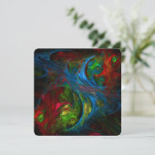 Genesis Blue Abstrakte Kunst Einladung (Stehend Vorderseite)