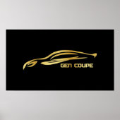Genesis Coupe Gold Silhouette Logo Poster (Vorne)