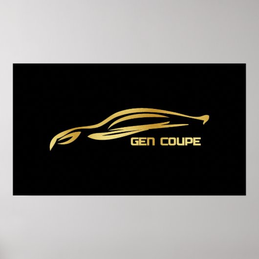 Genesis Coupe Gold Silhouette Logo Poster (Vorne)