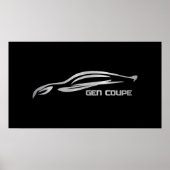 Genesis Coupe Silver Silhouette Logo Poster (Vorne)