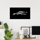 Genesis Coupe White Silhouette Logo Poster (Heimbüro)