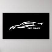 Genesis Coupe White Silhouette Logo Poster (Vorne)