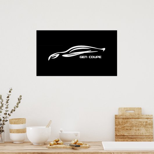Genesis Coupe White Silhouette Logo Poster (Küche)