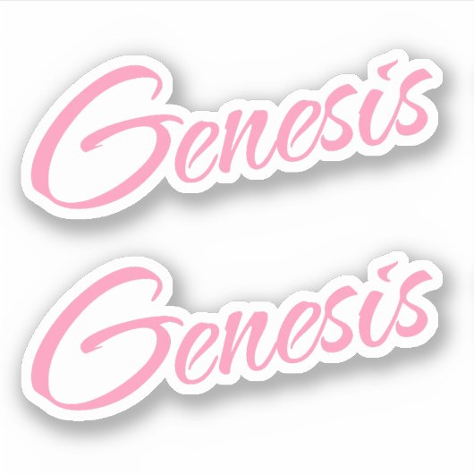 Genesis Decorative Bezeichnung in Pink x2 Aufklebe Aufkleber (Vorderseite)