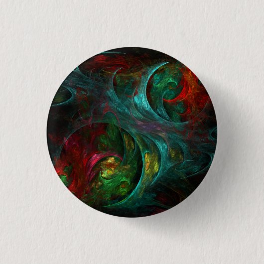 Genesis des farbigen lebenden Fraktaluniversums Button (Vorderseite)