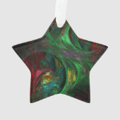 Genesis Green Abstrakt Art Acrylic Star Ornament (Rückseite)