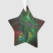 Genesis Green Abstrakt Art Acrylic Star Ornament (Vorderseite)