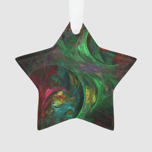Genesis Green Abstrakt Art Acrylic Star Ornament (Vorderseite)