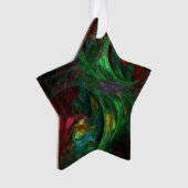 Genesis Green Abstrakt Art Acrylic Star Ornament (Vorderseite)