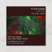 Genesis Green Abstrakt Art Beruflich Quadratische Visitenkarte (Rückseite)