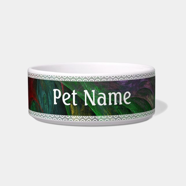 Genesis Green Abstrakt Art Cat Bowl Napf (Vorderseite)