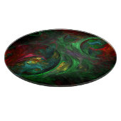 Genesis Green Abstrakt Art Circle Schneidebrett (Ecke)