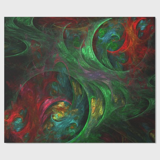 Genesis Green Abstrakt Art Geschenkpapier (Flach)