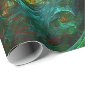 Genesis Green Abstrakt Art Geschenkpapier (Rolleneckpunkt)