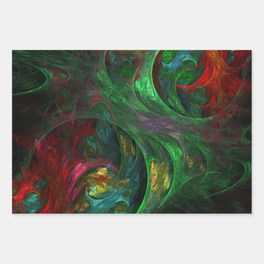 Genesis Green Abstrakt Art Geschenkpapier Set (Vorderseite 3)