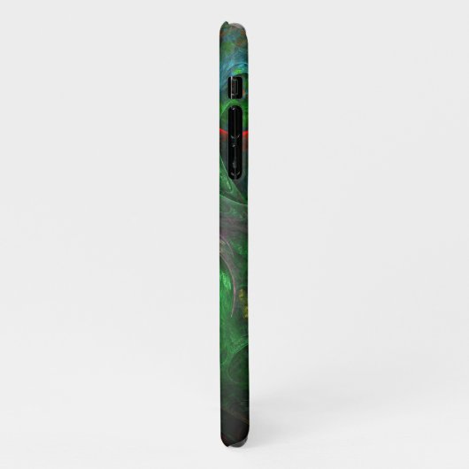 Genesis Green Abstrakt Art Glossy iPhone Hülle (Linke Seite)