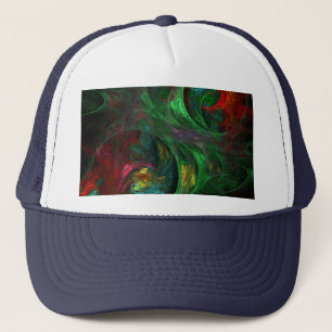 Genesis Green Abstrakt Art Hat Truckerkappe