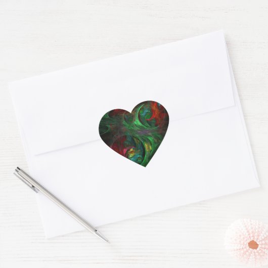 Genesis Green Abstrakt Art Heart Sticker (Umschlag)