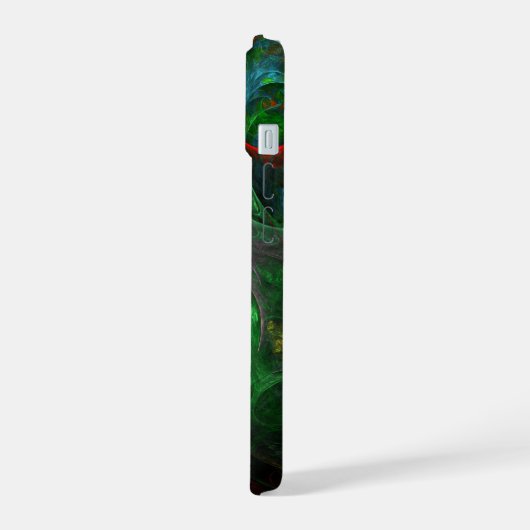 Genesis Green Abstrakt Art iPhone 15 Hülle (Linke Seite)