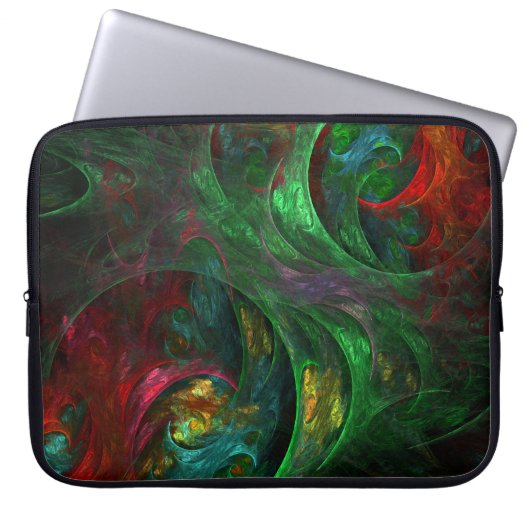Genesis Green Abstrakt Art Laptop Sleeve (Vorderseite)