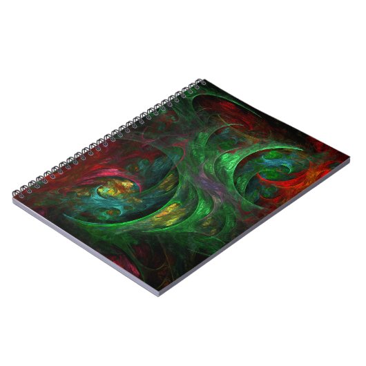 Genesis Green Abstrakt Art Notebook Notizblock (Linke Seite)