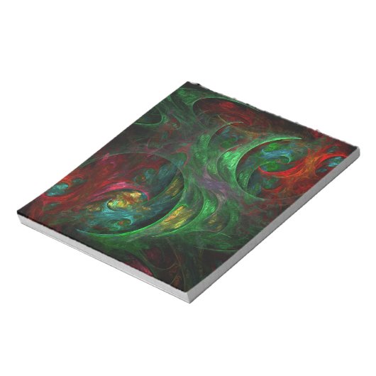 Genesis Green Abstrakt Art Notepad Notizblock (Rotiert)