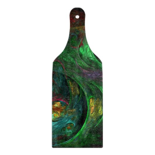 Genesis Green Abstrakt Art Paddel Schneidebrett (Vorderseite)