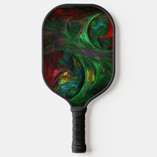 Genesis Green Abstrakt Art Pickleball Schläger (Vorderseite)