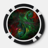 Genesis Green Abstrakt Art Pokerchips (Rückseite)