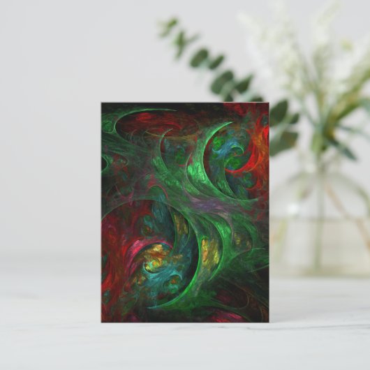 Genesis Green Abstrakt Art Postkarte (Stehend Vorderseite)