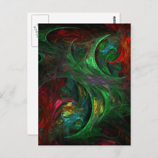 Genesis Green Abstrakt Art Postkarte (Vorne/Hinten)