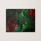 Genesis Green Abstrakt Art Puzzle (Horizontal)