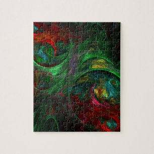 Genesis Green Abstrakt Art Puzzle