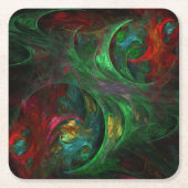 Genesis Green Abstrakt Art Rechteckiger Pappuntersetzer (Vorderseite)