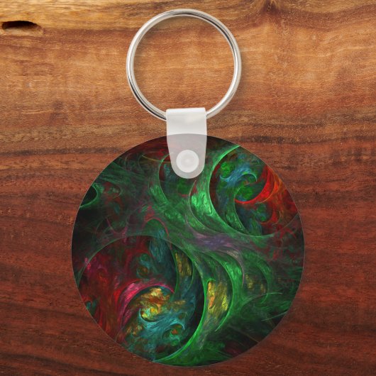 Genesis Green Abstrakt Art Schlüsselanhänger (Vorderseite)