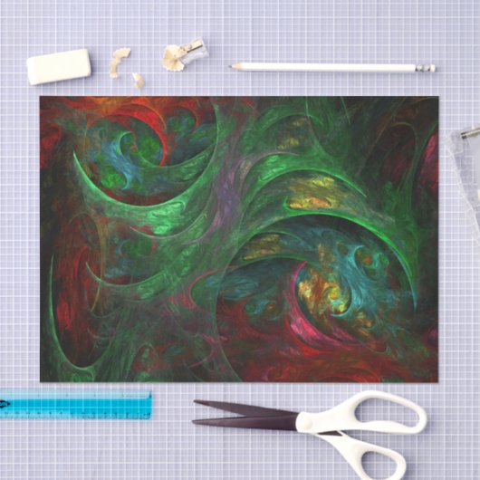 Genesis Green Abstrakt Art Seidenpapier (Handwerk)