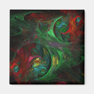 Genesis Green Abstrakt Art Square Magnet