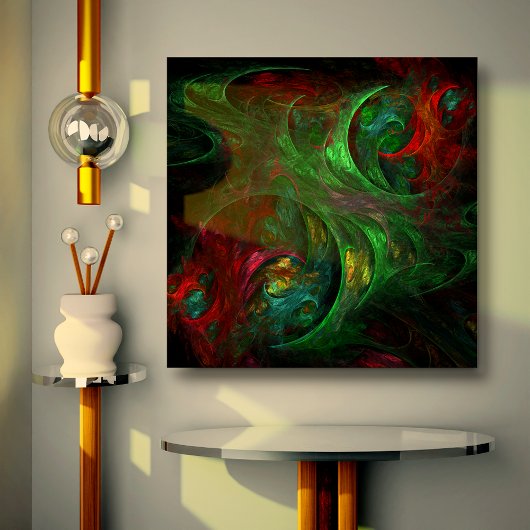 Genesis Green Abstrakt Art Wrapped Canvas Print Leinwanddruck