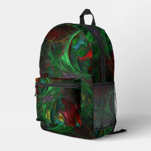 Genesis Green Abstrakte Kunst Bedruckter Rucksack