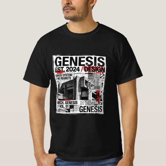 Genesis Industrial Brutalist Architecture T-Shirt (Vorderseite)