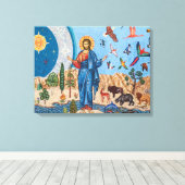 Genesis mosaic Premium Wrapped Canvas (Glanz) Leinwanddruck (Insitu (Holzboden))