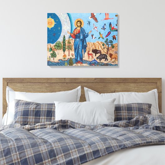 Genesis mosaic Premium Wrapped Canvas (Glanz) Leinwanddruck (Insitu (Schlafzimmer))